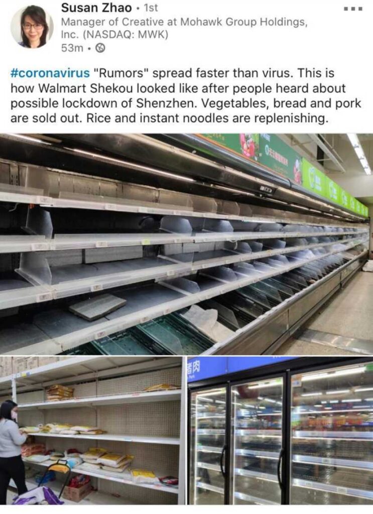 Walmart Shekou Empty Shelves